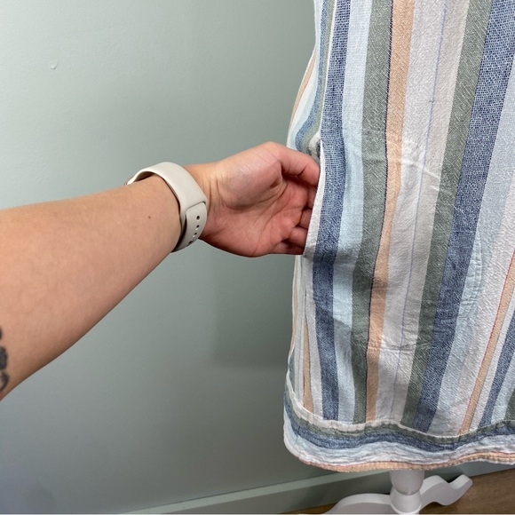 For Cynthia colorful striped Linen blend Shift tank dress size Small - Picture 4 of 9